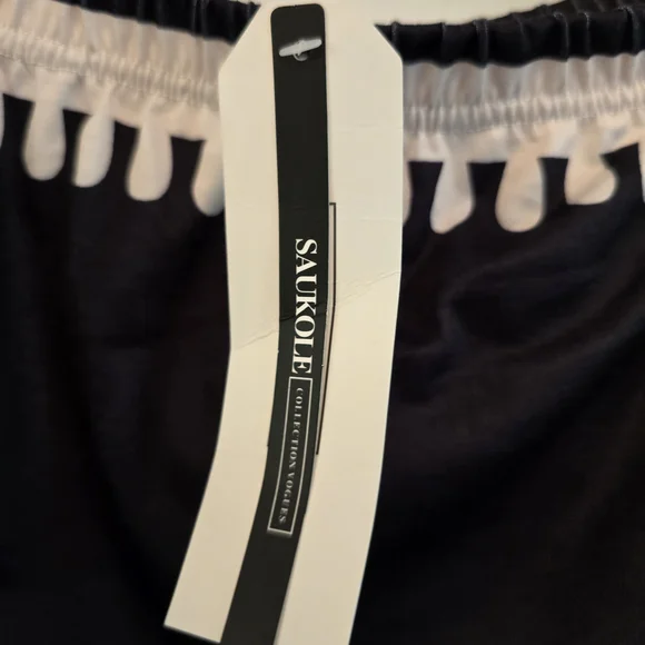 Navy and White Printed Pull-On Skirt - Picture 5 of 8